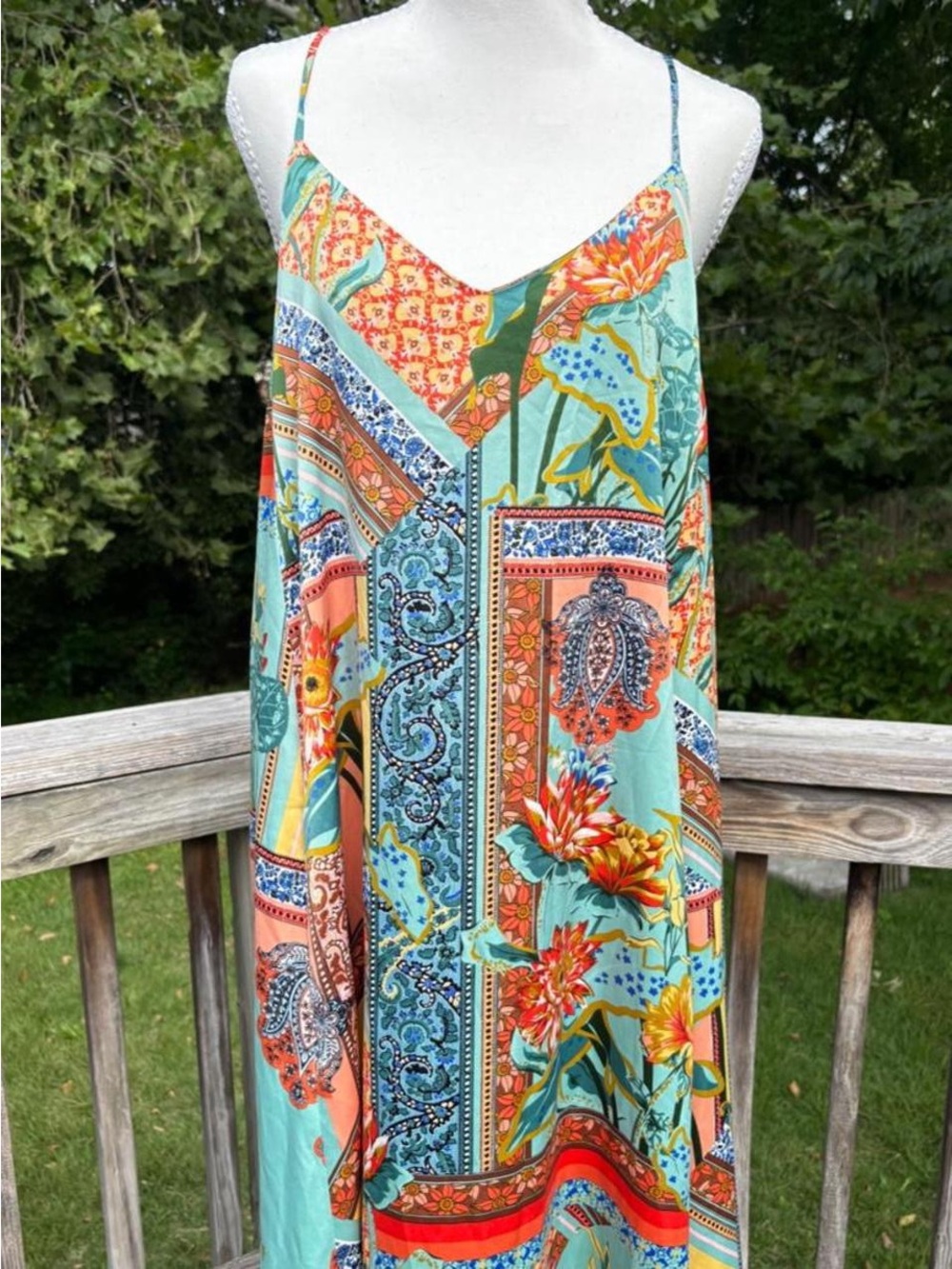 Floral satin maxi dress Laundry by Shelli Segal - Picture 2 of 7